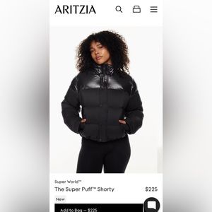 Aritzia Super World Super Puff Shorty, Black